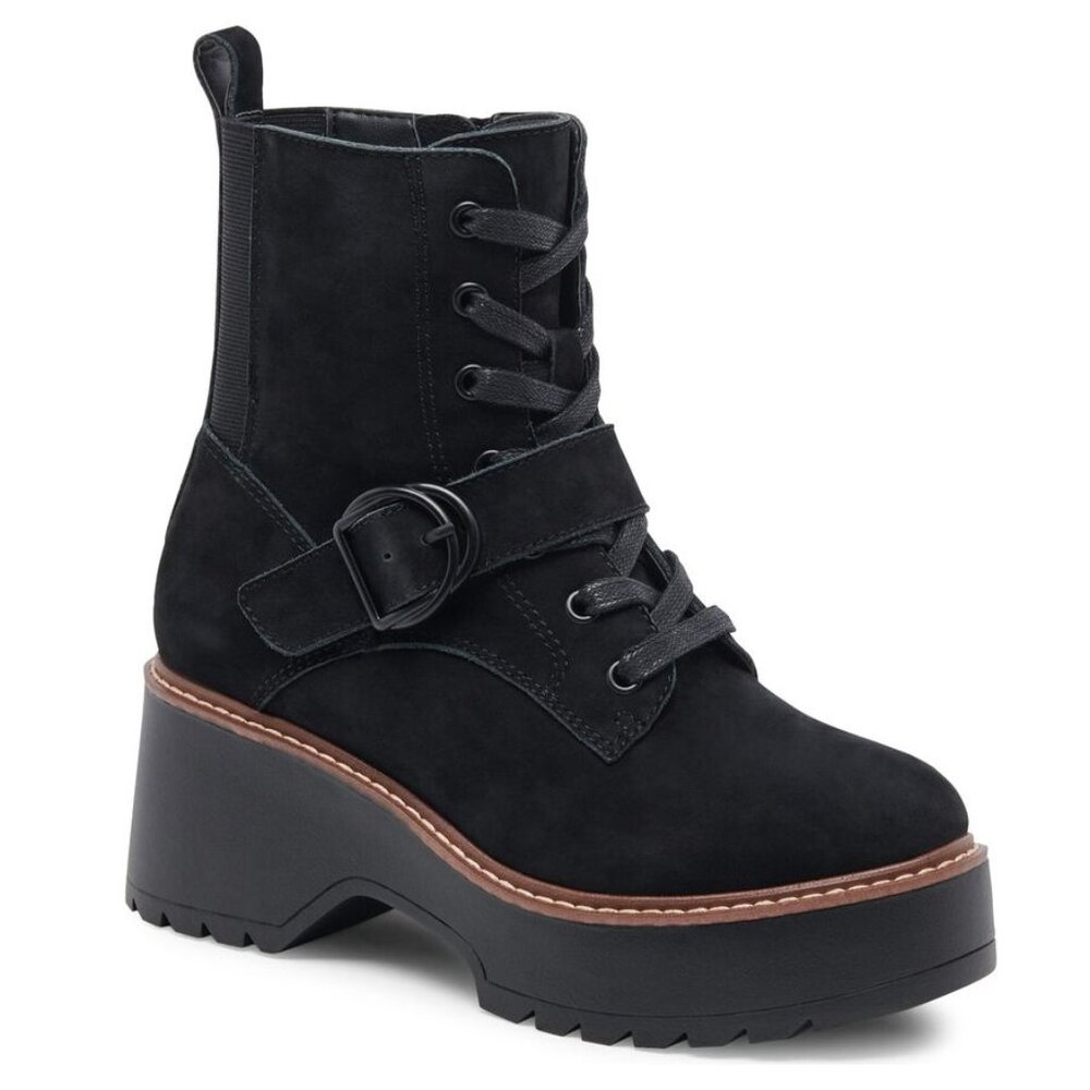 Blondo Grayce Waterproof Platform Bootie Boots Size 6 Black Leather NEW